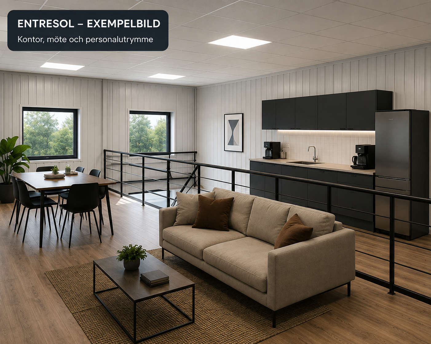 Entresol kontor och lounge